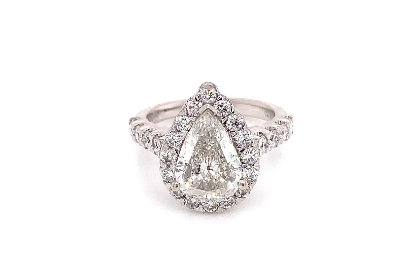 Pear Shape Diamond Halo Pre-Set Engagement Ring