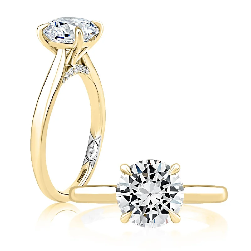 Luxury Jewelry At Budget-Friendly Prices – Grab Yours Now A. Jaffe Solitaire Round Center Diamond Engagement Ring with Peek-A-Boo Diamonds