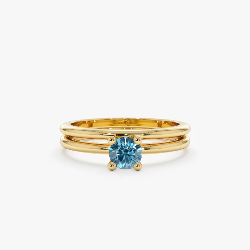 Exclusive Jewelry Markdowns – Limited-Time Offer Blue Diamond Bridal Ring Set, Jordyn