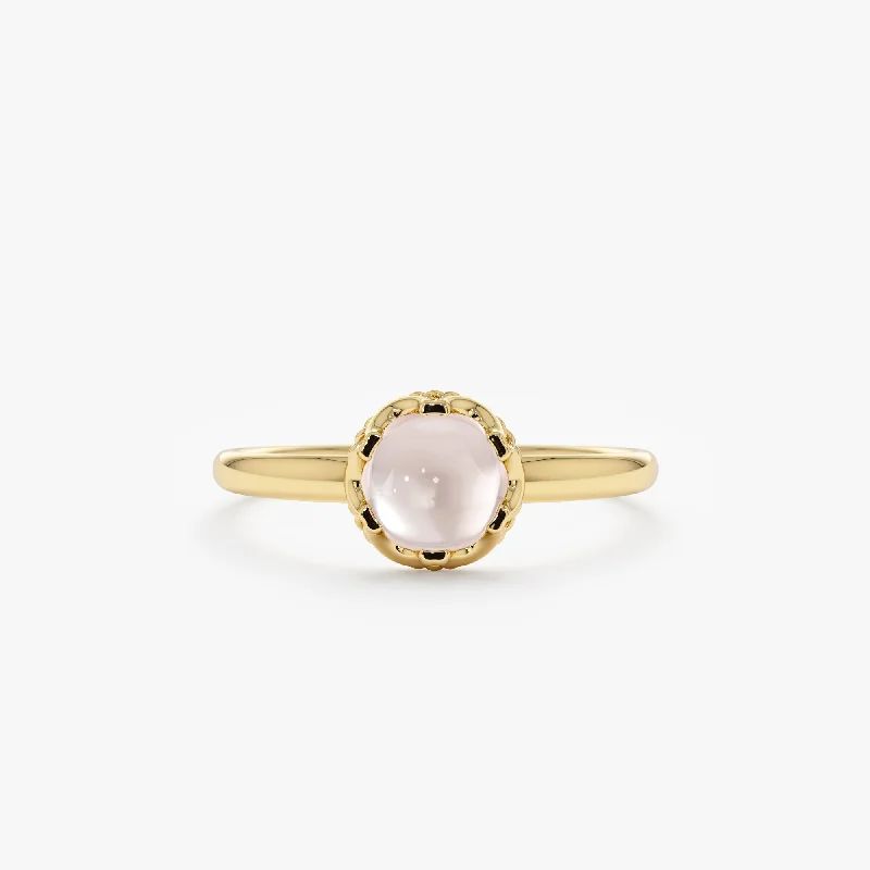 Limited-Stock Jewelry Sale – Once It's Gone, It's Gone Cabochon Rose Quartz Engagement Ring, Amala