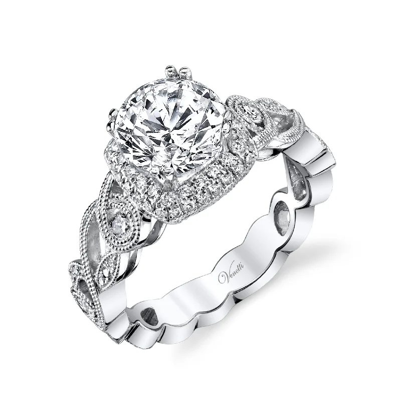 Must-Have Jewelry At Irresistible Discounts 14K White Gold Halo Wedding Set