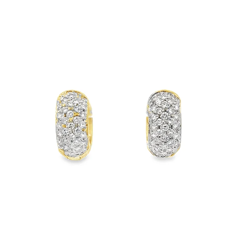 Diamond Huggie Earrings in Yellow Gold