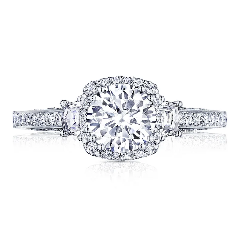 Premium Jewelry Now Available At Special Discounts Round with Cushion 3-Stone Engagement Ring