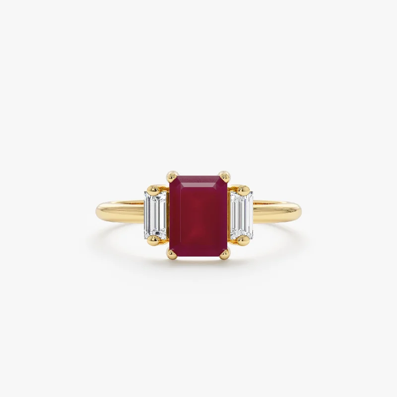 Ruby and Diamond Engagement Ring, Lauryn