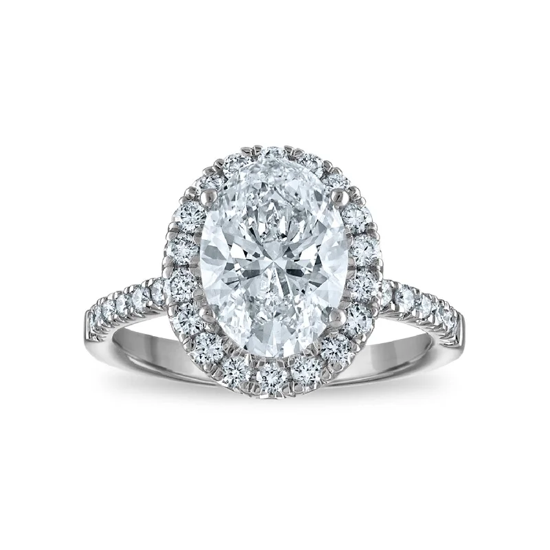 Signature EcoLove Diamond Dreams 3 CTW Lab Grown Diamond Halo Engagement Ring in 14KT White Gold