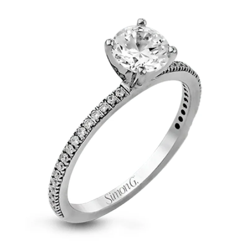 Simon G. 18k Round-Cut Engagement Ring with Diamonds