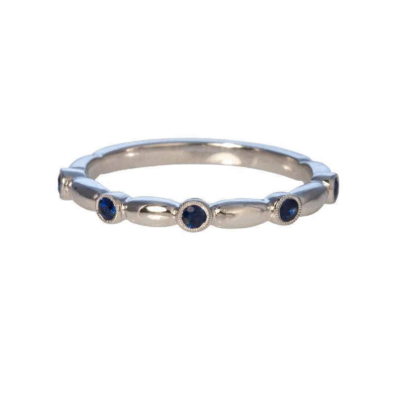 .15ct Sapphire 14K White Gold Halfway Band