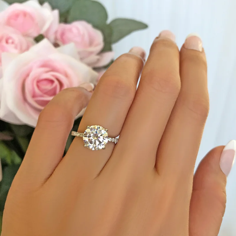 Best Jewelry Sale Prices – Limited-Time Offer 3.25 ctw Round Accented Solitaire Ring