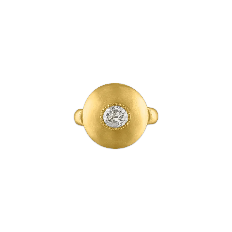 Diamond Bulla Dome Ring