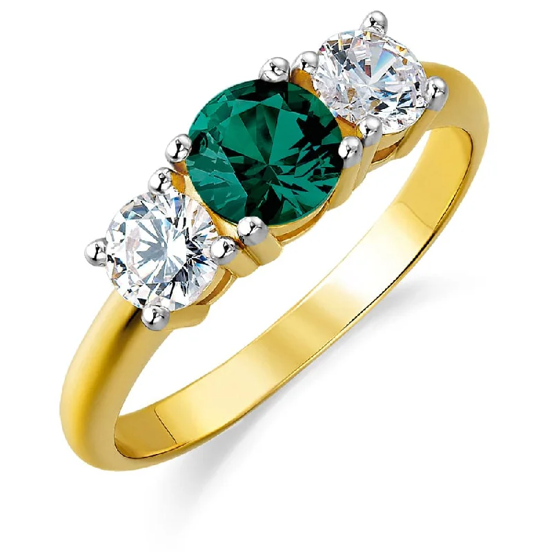 Tru-Emerald Trilogy Ring