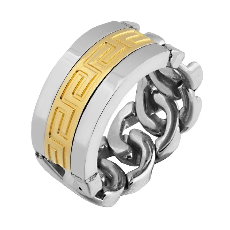 Elegant Jewelry, Affordable Luxury – Shop Now Meander Men's Chain Ring