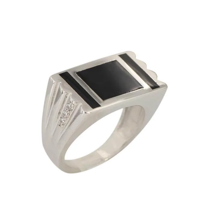 SILVER ONYX RING