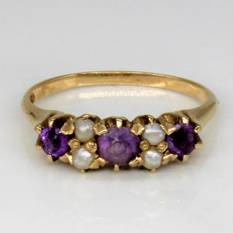 Exclusive Jewelry Sale Event – Shop Now Edwardian Amethyst & Pearl Ring | 0.35ctw | SZ 7.25 |