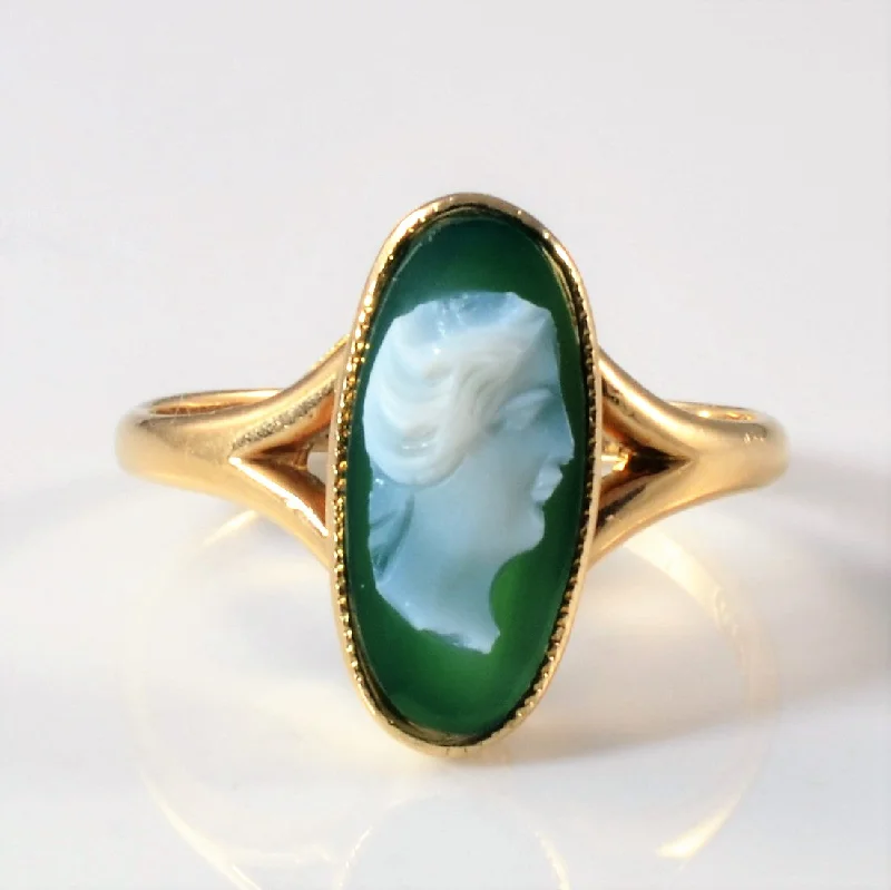 Seasonal Jewelry Deals – Elevate Your Style 1950s Bezel Set Cameo Ring | SZ 5.5 |