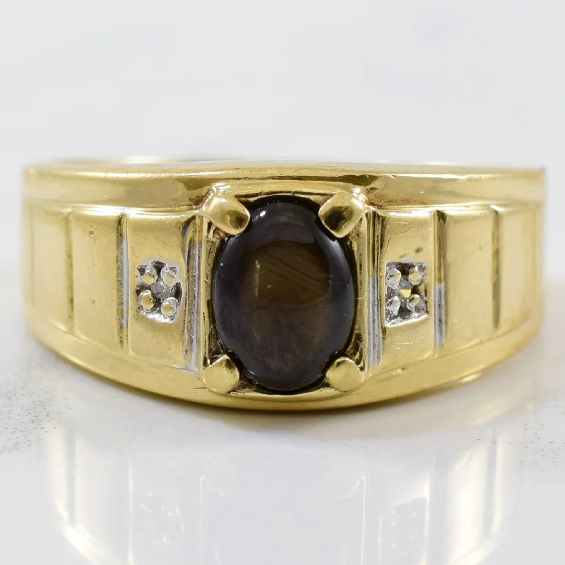 Must-Have Jewelry At Irresistible Discounts Black Star Sapphire & Diamond Ring | 0.01ctw, 0.90ct | SZ 7.5 |