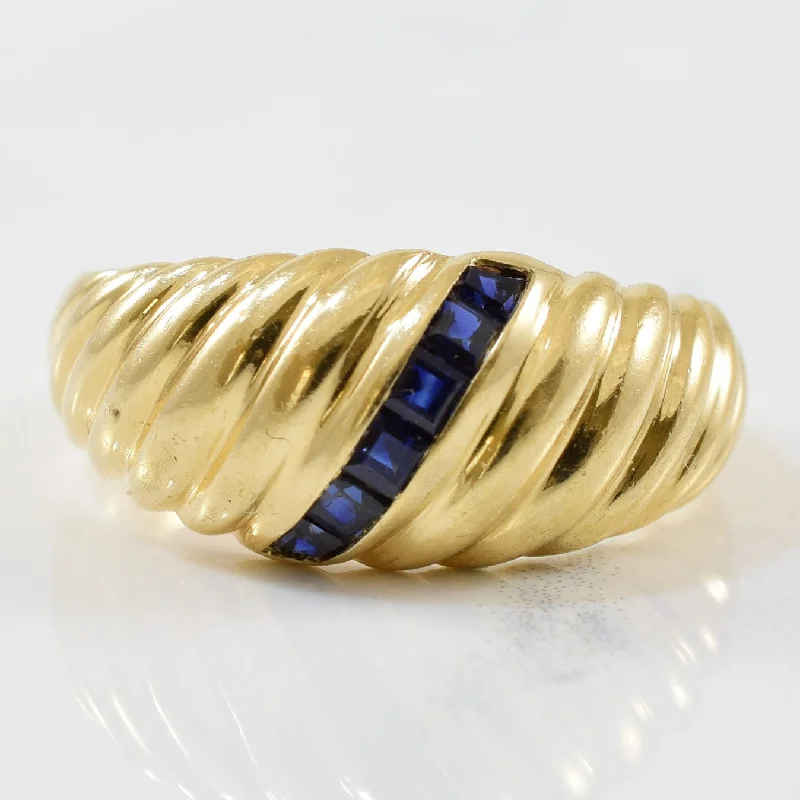 Limited-Time Jewelry Sale – Don't Miss Out On Dazzling Discounts Blue Sapphire Dome Ring | 0.21ctw | SZ 6.5 |