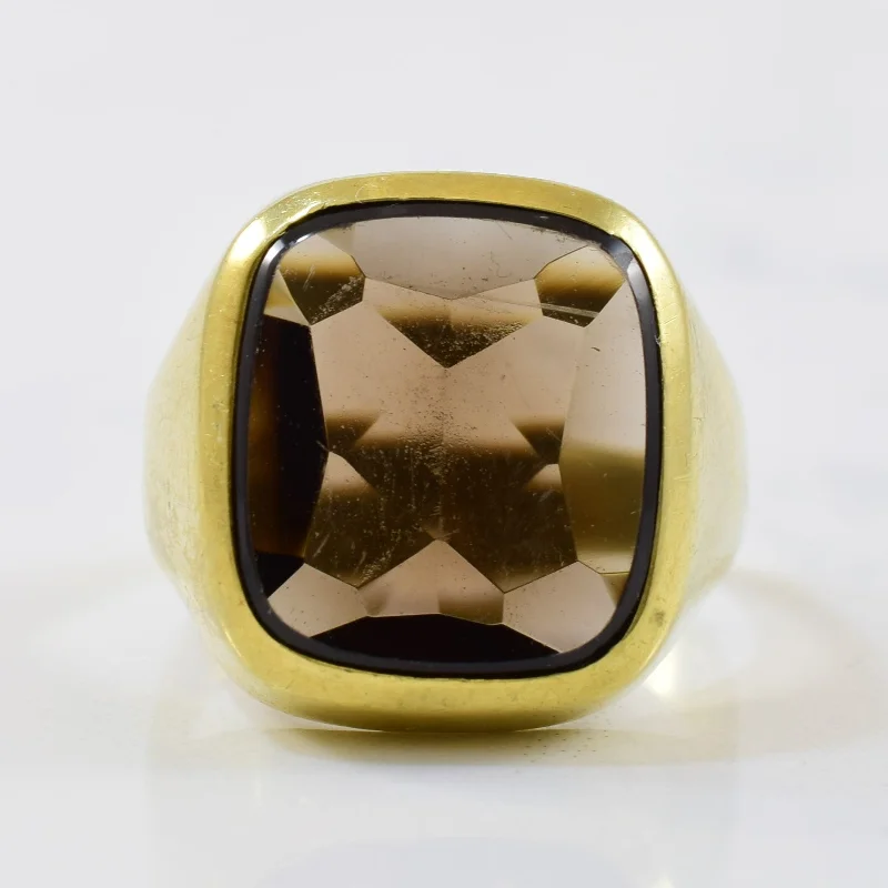 Don't Miss Out On Bestselling Jewelry At Special Prices Cushion Smokey Quartz Signet Ring | 5.14 ct | SZ 7 |