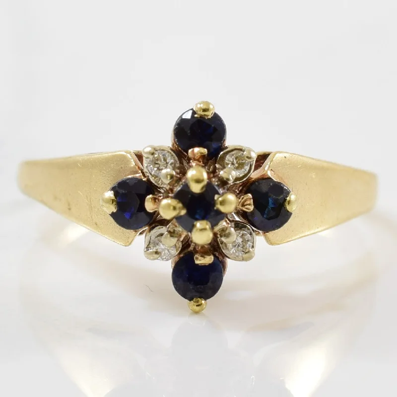 Shop Dazzling Jewelry With Special Promotional Discounts Diamond & Blue Sapphire Cluster Ring | 0.03ctw, 0.30ctw | SZ 6.5 |