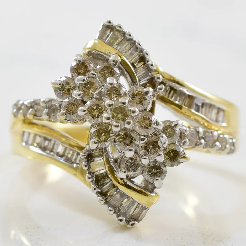 Dazzle With Discounts – Shop Jewelry On Sale Diamond Cluster Bypass Ring | 0.64ctw | SZ 7 |