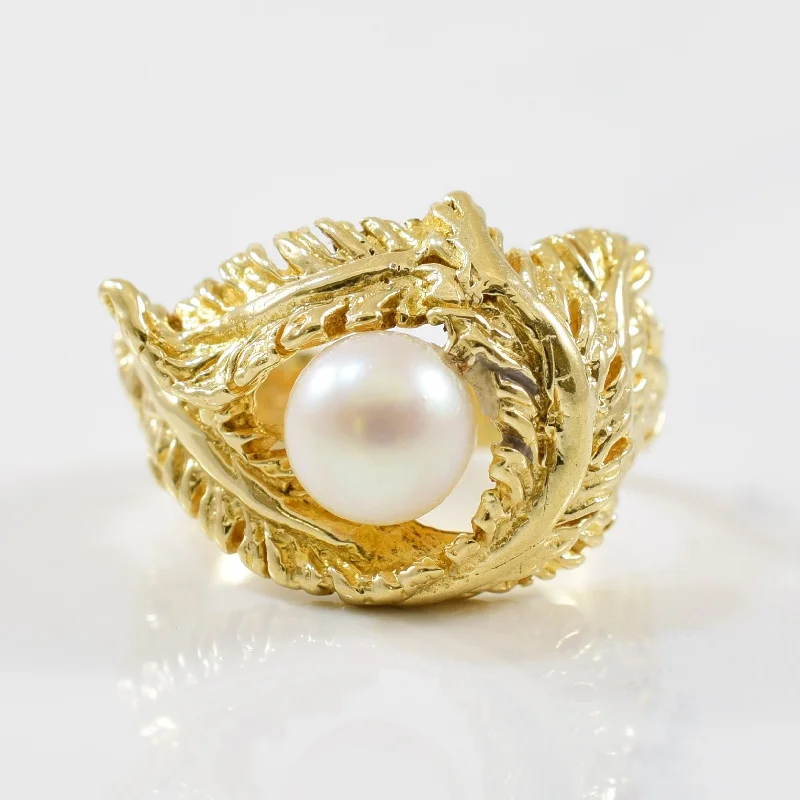 Grab Exquisite Jewelry At The Lowest Prices Feather Nest Pearl Ring | 1.85ct | SZ 5.75 |