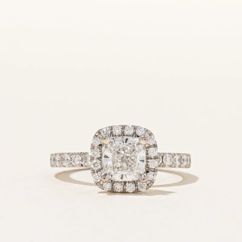 High-End Sparkle, Low-End Prices – Shop Now Cushion Cut GIA Diamond Halo Engagement Ring | 1.62ctw | SZ 5 |