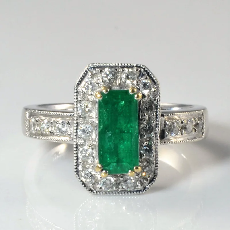 Trending Jewelry Now At Unbeatable Prices Halo Emerald & Diamond Ring | 0.30ctw, 0.70ct | SZ 6 |