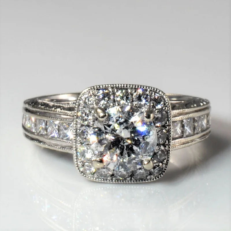 Seasonal Jewelry Clearance – Best Styles At The Lowest Prices Gabriel & Co.' Vintage Inspired Cushion Halo Engagement Ring | 2.00ctw | SZ 5 |