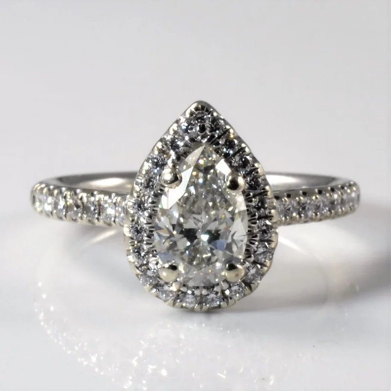 Final Call For Exquisite Jewelry At Reduced Rates 'James Allen' Pear Cut Halo Engagement Ring | 0.92ctw | SZ 4 |