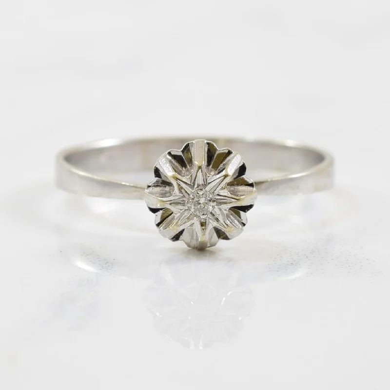 Limited-Stock Jewelry Sale – Shop Before It's Gone High Illusion Set Solitaire Diamond Ring | 0.02ctw | SZ 7.25 |