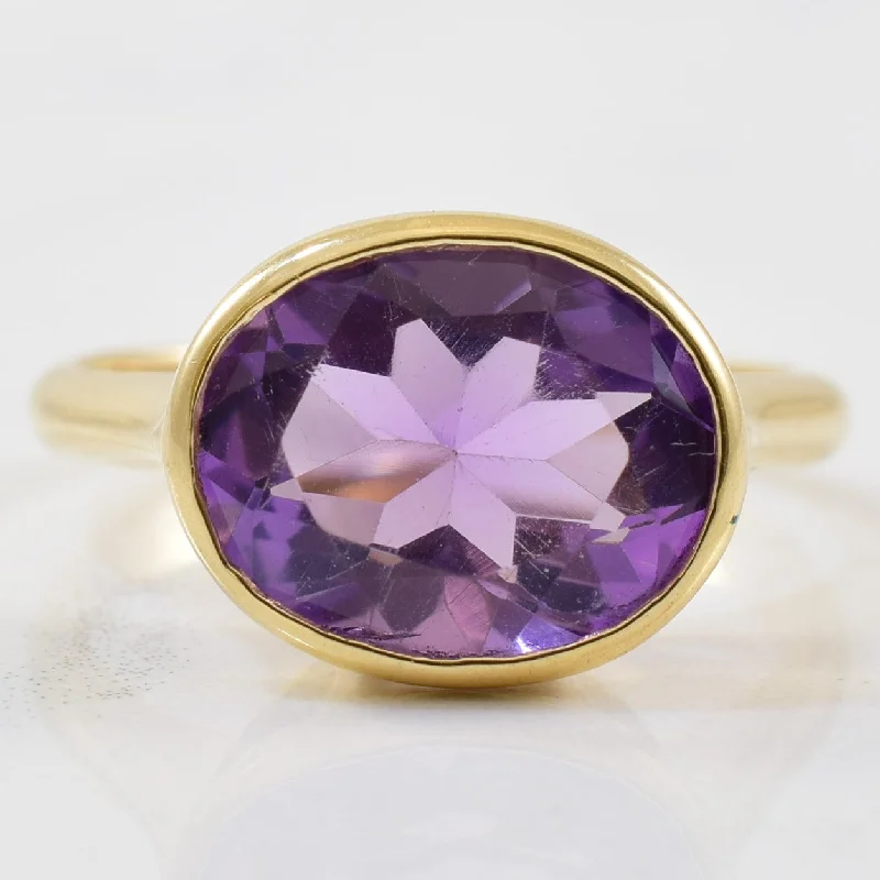 Exclusive Savings On Timeless Jewelry Pieces Oval Amethyst Solitaire Ring | 4.23ct | SZ 8 |