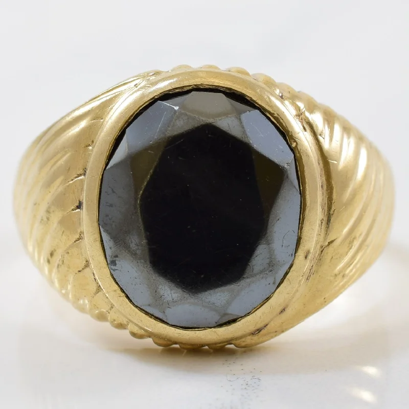 Buy More, Save More On Stunning Jewelry Pieces Faceted Oval Hematite Ring | 4.85ct | SZ 9 |