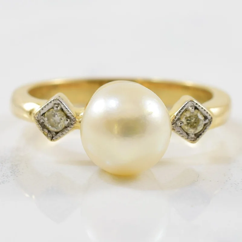 Premium Diamond Jewelry For Unforgettable Moments Pearl & Diamond Ring | 0.05ctw, 3.22ct | SZ 6 |