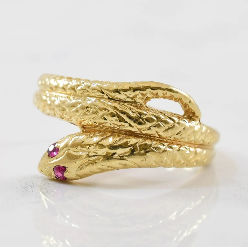 Discover Unique Jewelry With Special Limited-Time Offers 1960s Ruby Eyed Snake Ring | 0.04 ctw | SZ 6.75 |