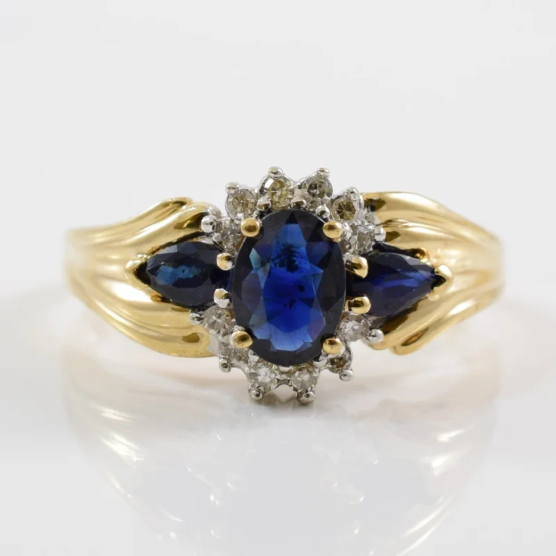 High-Quality Jewelry At A Fraction Of The Cost Sapphire & Diamond Halo Ring | 0.12ctw, 1.50ctw | SZ 10 |