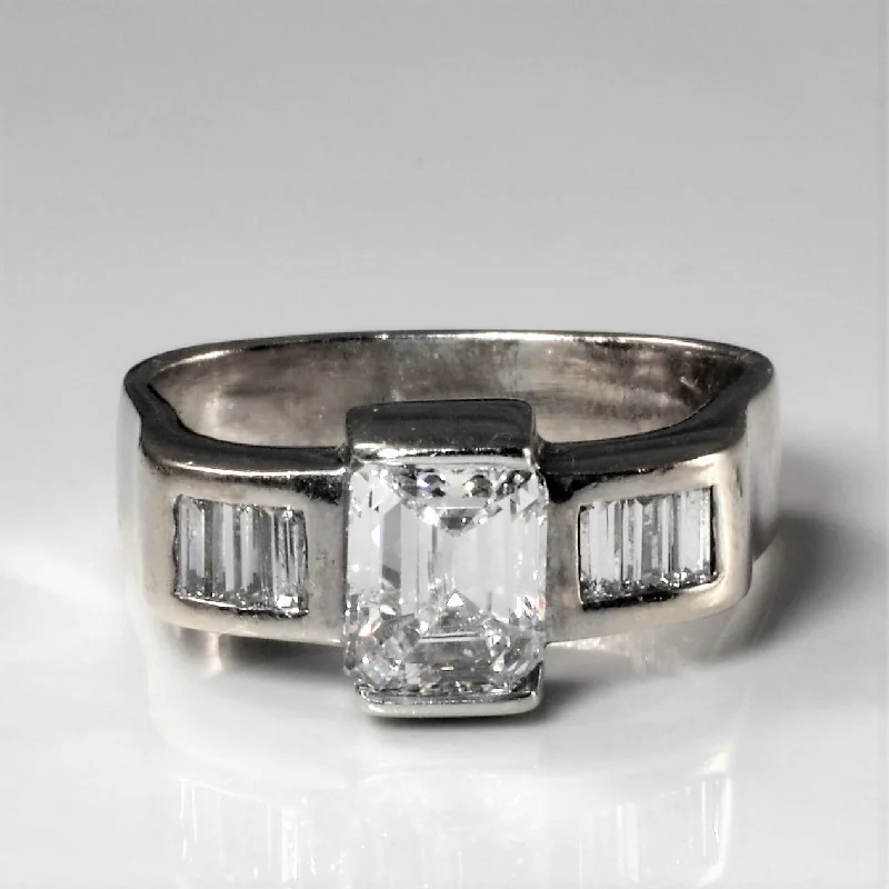 Affordable Luxury Jewelry For Every Occasion Soft Square Emerald Cut Diamond Engagement Ring | 1.19ctw | SZ 5 |