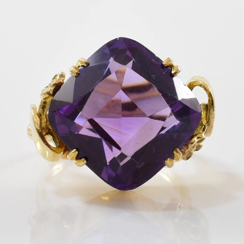 Grab Your Favorite Jewelry At The Lowest Prices Amethyst Ring With Floral Details | 14.00ct | SZ 4.25 |