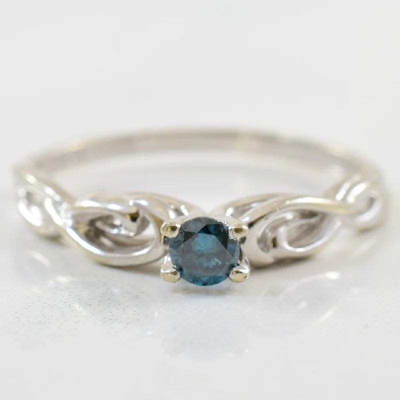 Fashion-Forward Jewelry At Incredible Prices Solitaire Blue Diamond Ring | 0.18ct | SZ 8.75 |