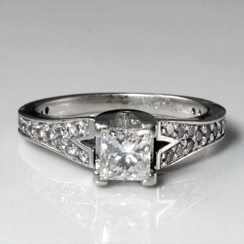 Shop Handcrafted Jewelry At Special Promotional Rates Split Shank Princess Diamond Engagement Ring | 0.83ctw | SZ 5.75 |