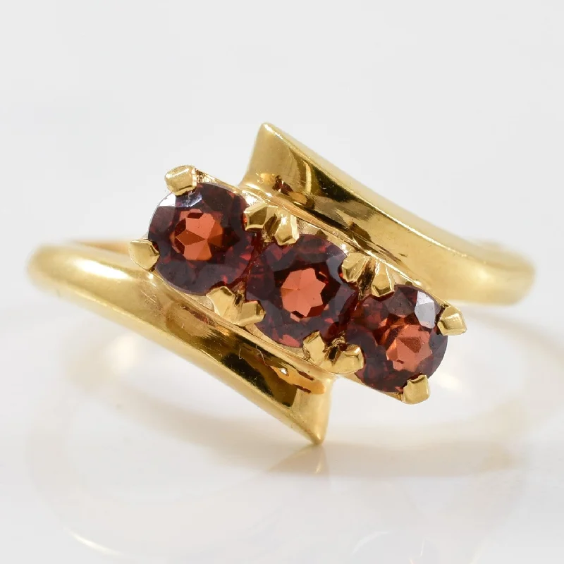 Elegant Jewelry At Unbeatable Prices – Shop Today Three Stone Garnet Bypass Ring | 1.11ctw | SZ 7 |