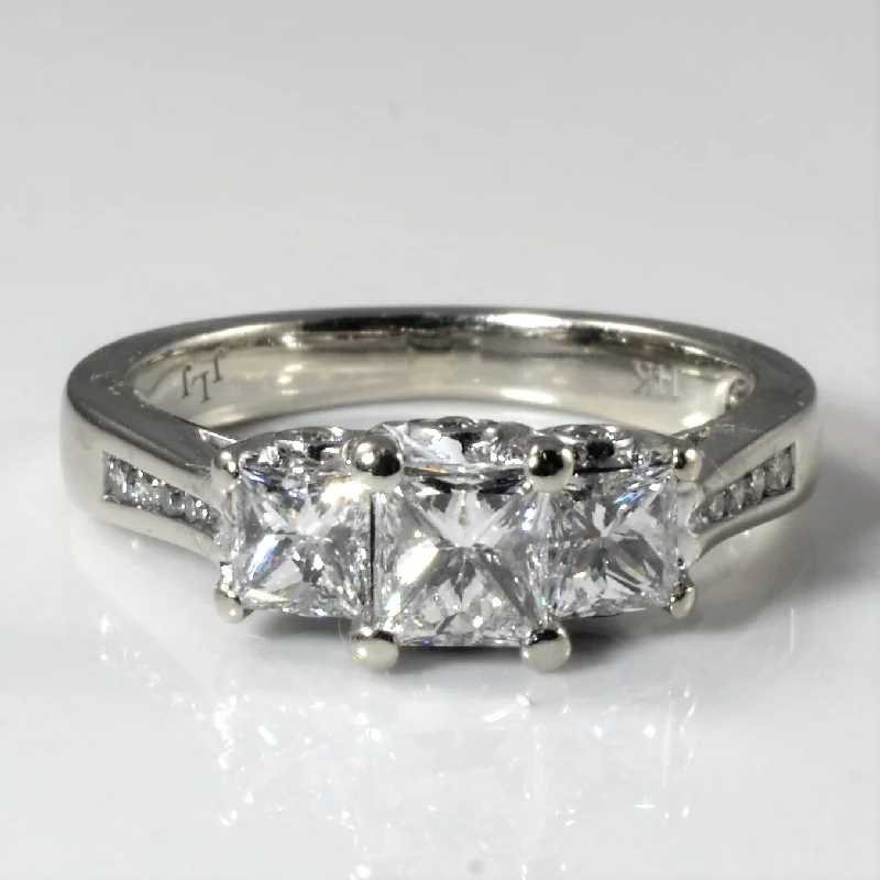 Timeless Jewelry, Timeless Savings – Don't Wait Three Stone Princess Diamond Accent Ring | 1.35ctw | SZ 4.75 |