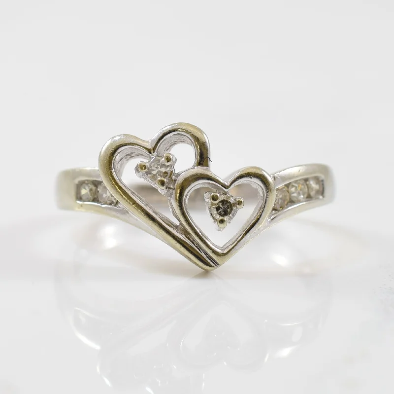 The Biggest Jewelry Sale Of The Year Is Here Double Heart Diamond Ring | 0.14ctw | SZ 6.25 |