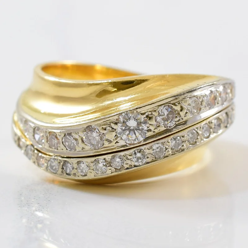 Gorgeous Jewelry, Limited-Time Savings Round Brilliant Diamond Wave Ring | 0.38ctw | SZ 4.75 |