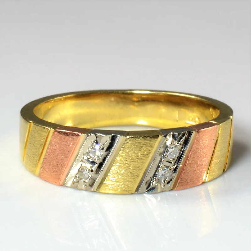 Grab Stylish Jewelry Before The Sale Ends Tri Tone Gold Diamond Band | 0.08ctw | SZ 8.5 |