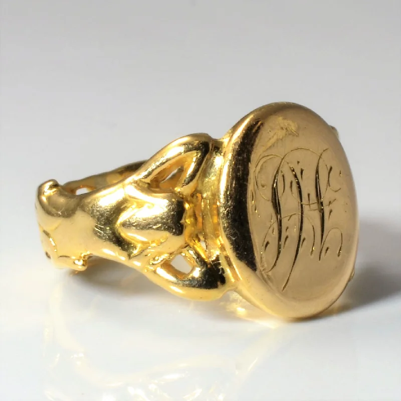 Holiday Jewelry Sale – Perfect Gifts At Great Prices Early 1900s Gold Weave Signet Ring | SZ 8 |