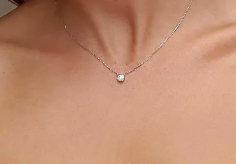 Fine Jewelry, Limited-Time Offers Available Minimalist Diamond Solitaire Necklace, 0.33 Carat, Bezel Set Fine Jewelry, Limited-Time Offers Available Minimalist Diamond Solitaire Necklace, 0.33 Carat, Bezel Set