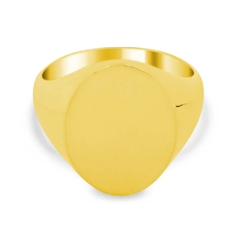 Men's Oval Signet Ring - Medium