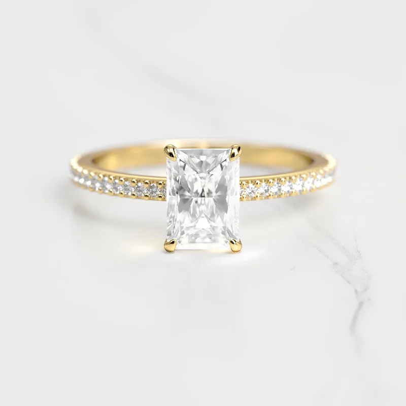 Best Jewelry Sale Prices – Limited-Time Offer Radiant Half Pave Tapered Diamond Ring