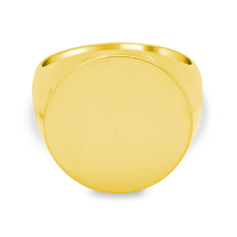 Men's Round Signet Ring - Extra Large