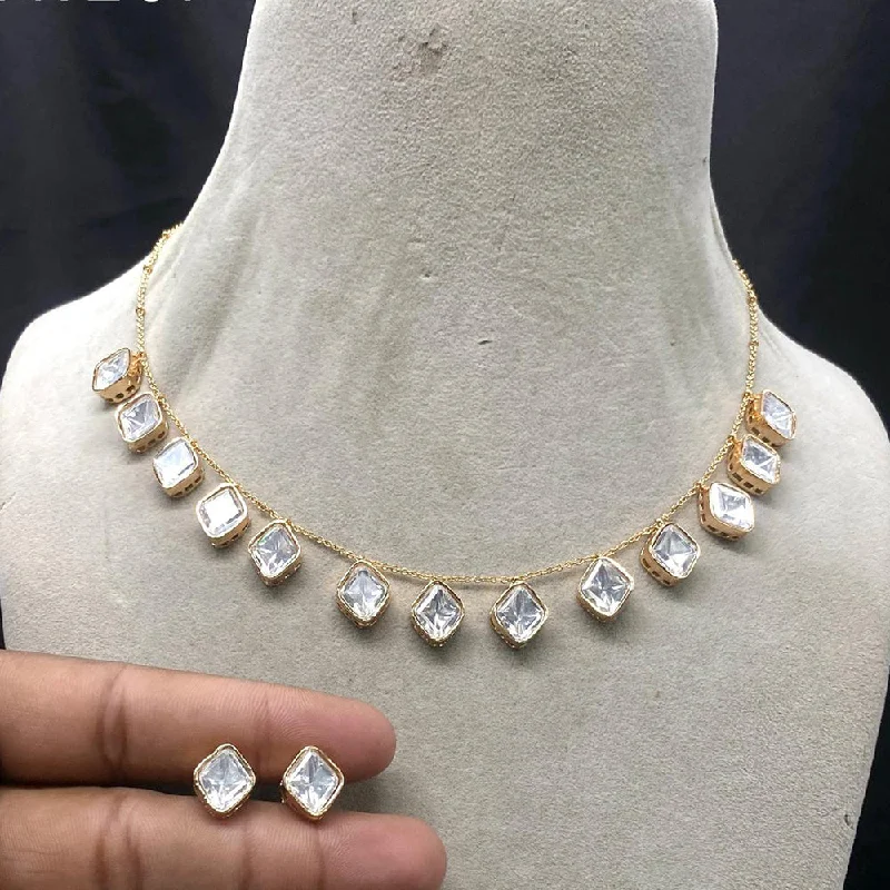 Unmissable Jewelry Sale – Shop Before It's Too Late Amoliya Jewels Gold Plated Polki Kundan Necklace Set