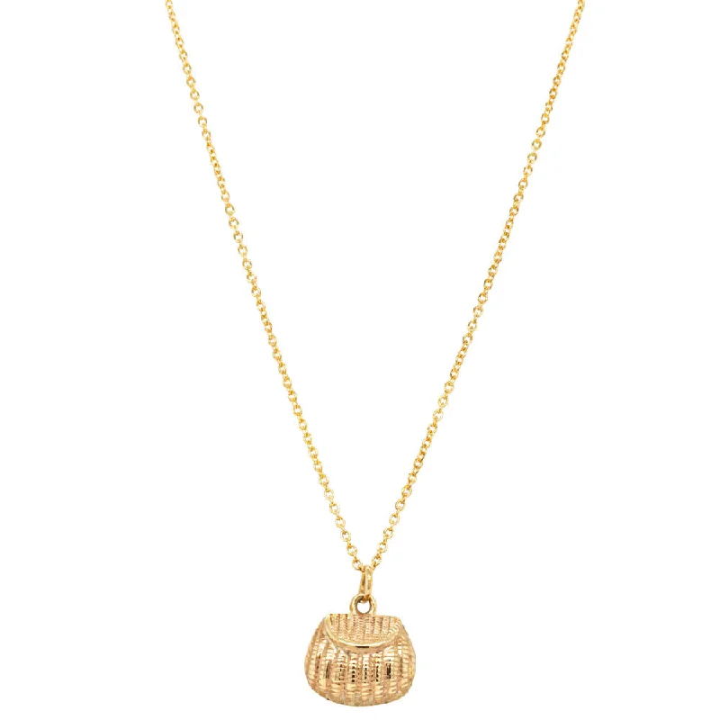 Personalized Jewelry At Special Discount Rates Deja Vu 9ct Yellow Gold Hollow Handbag Necklace